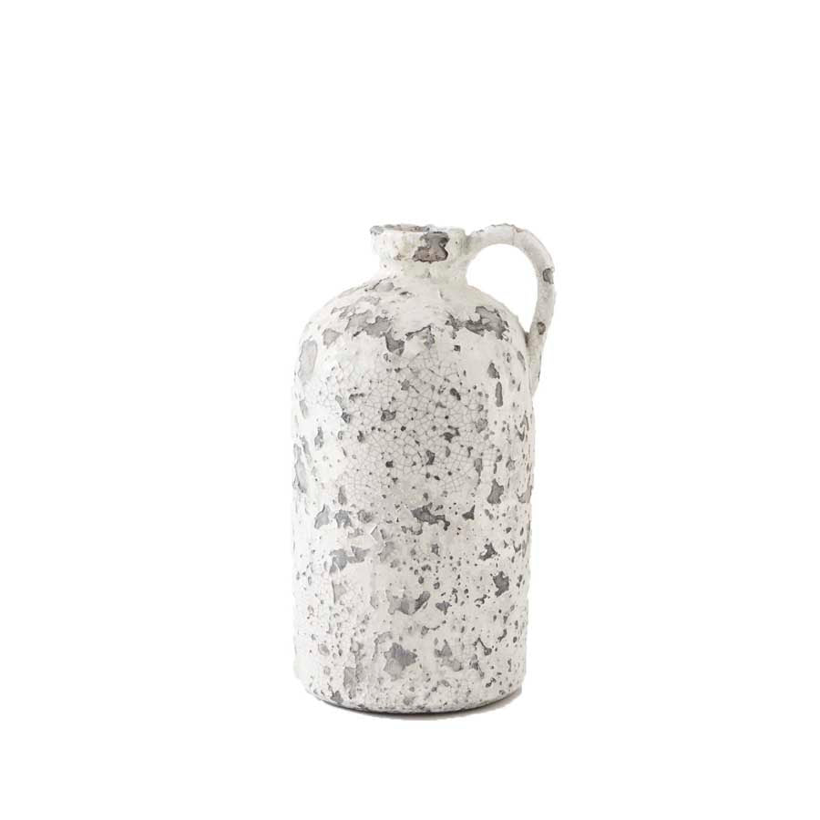 Antique White Acid Crackle Jug (L)