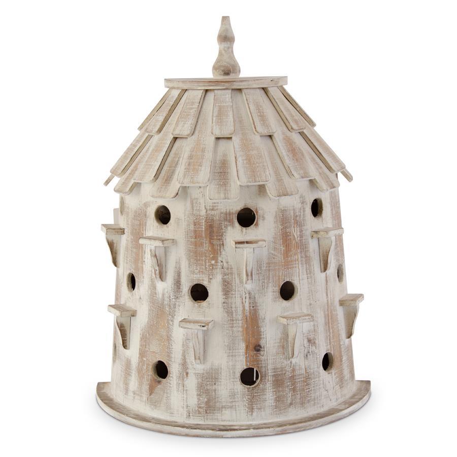 Large Semi-Circle Whitewashed Bird House