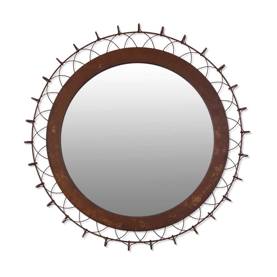 38" Metal Framed Round Mirror