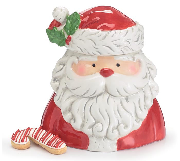 Watercolor Santa Cookie Jar