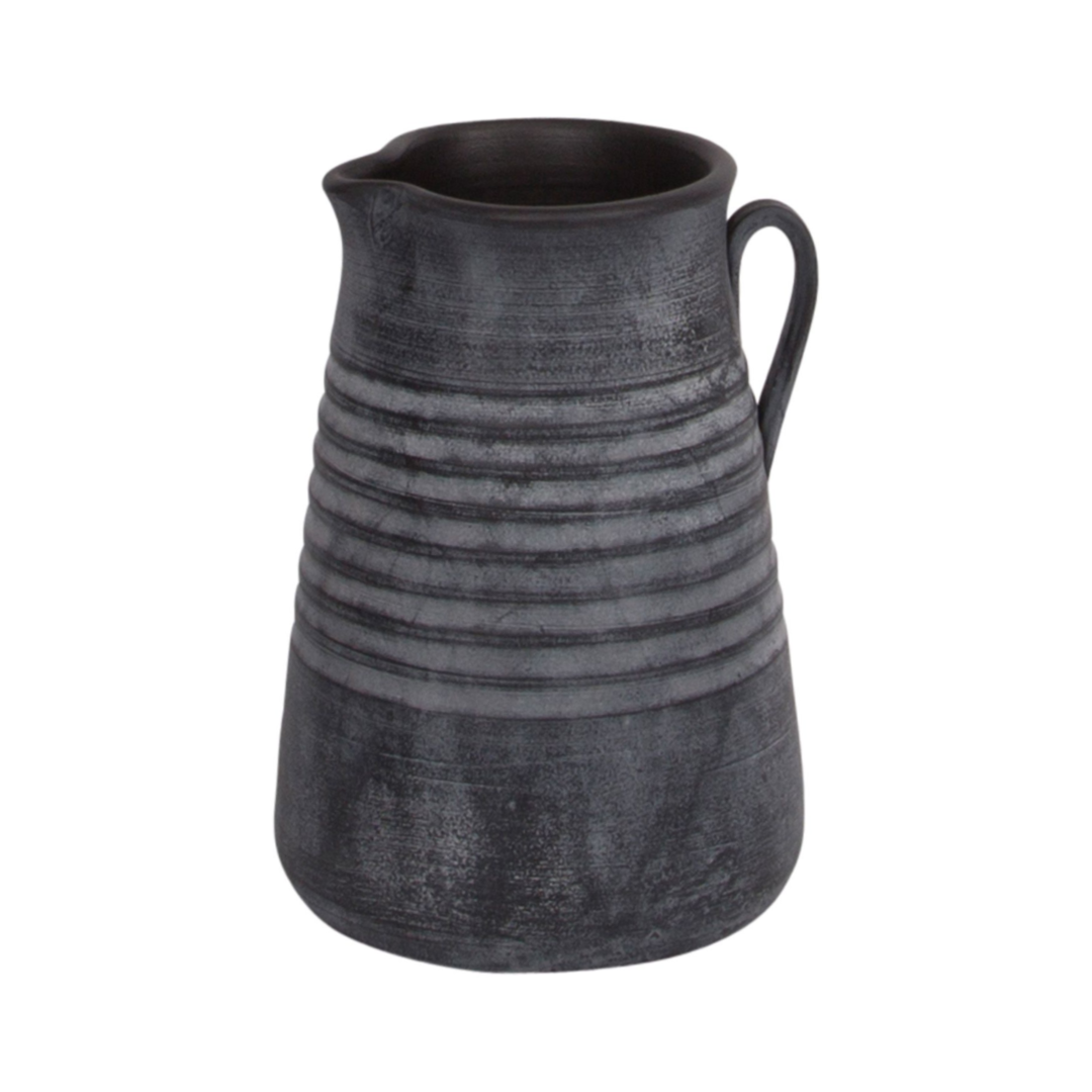 10.25" Black Grooved Vessel