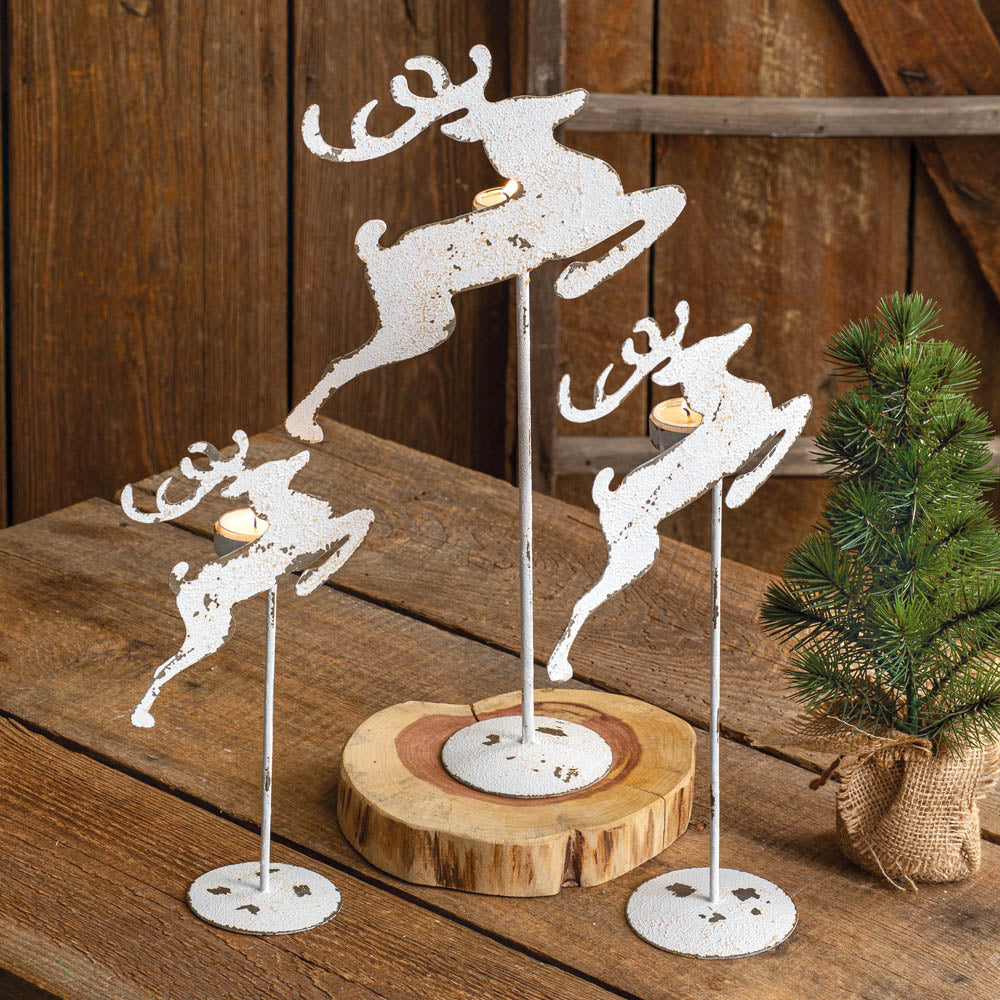 "Flying" Shabby Chic Reindeer (S/3)
