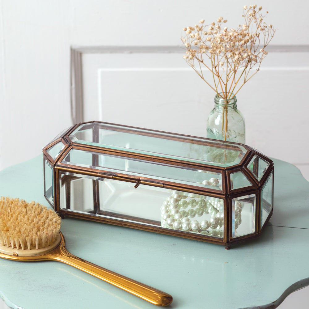 Antiqued Mirror Trinket Box