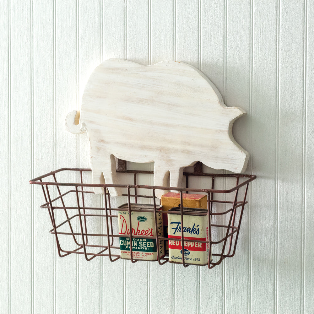 Rustic Pig Basket