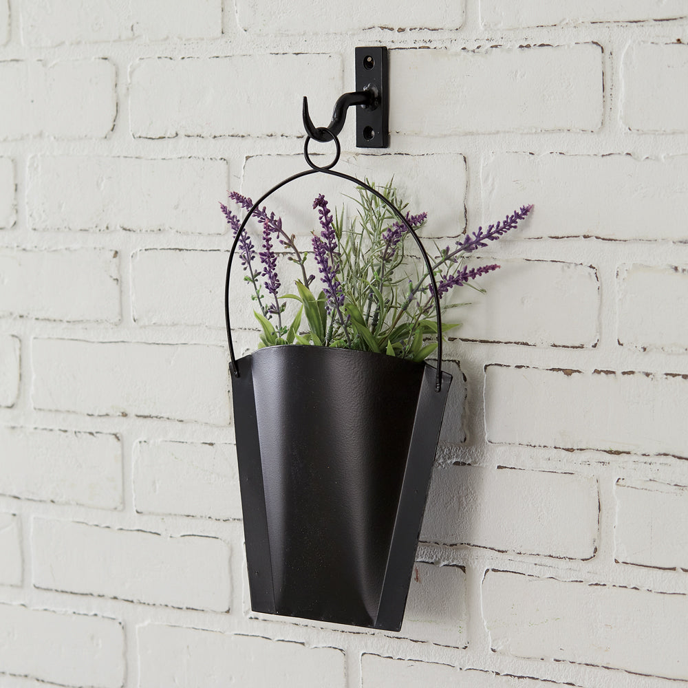 Matte Black Wall Pocket w/ Hook