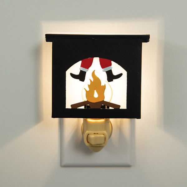Santa In The Chimney Night Light (S/4)