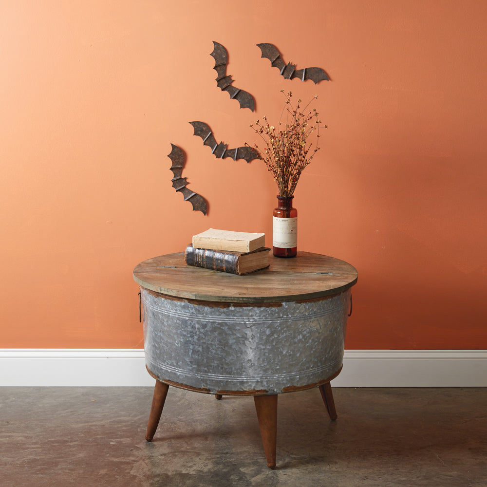 Rustic Metal Bats Wall Art (S/4)