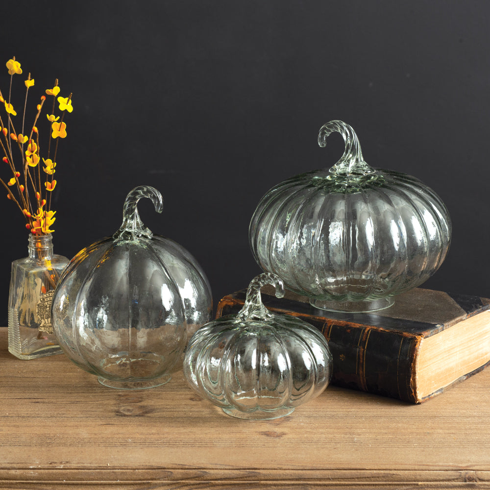 Glass Pumpkins (S/3)