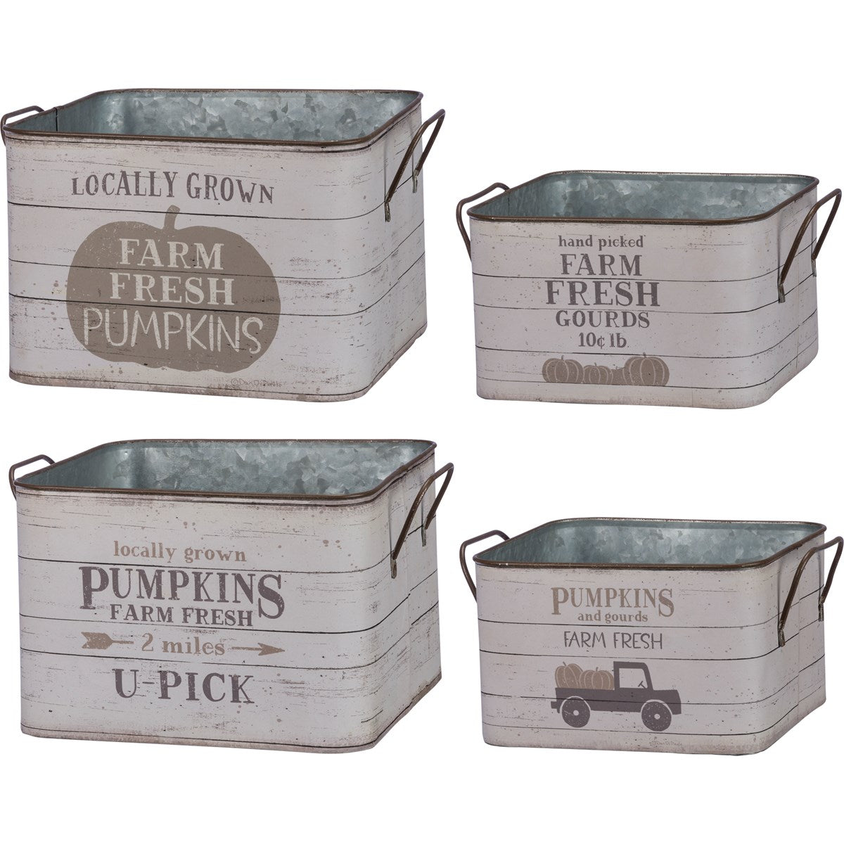 Double Sided Farm Market Bin Set (S/2)