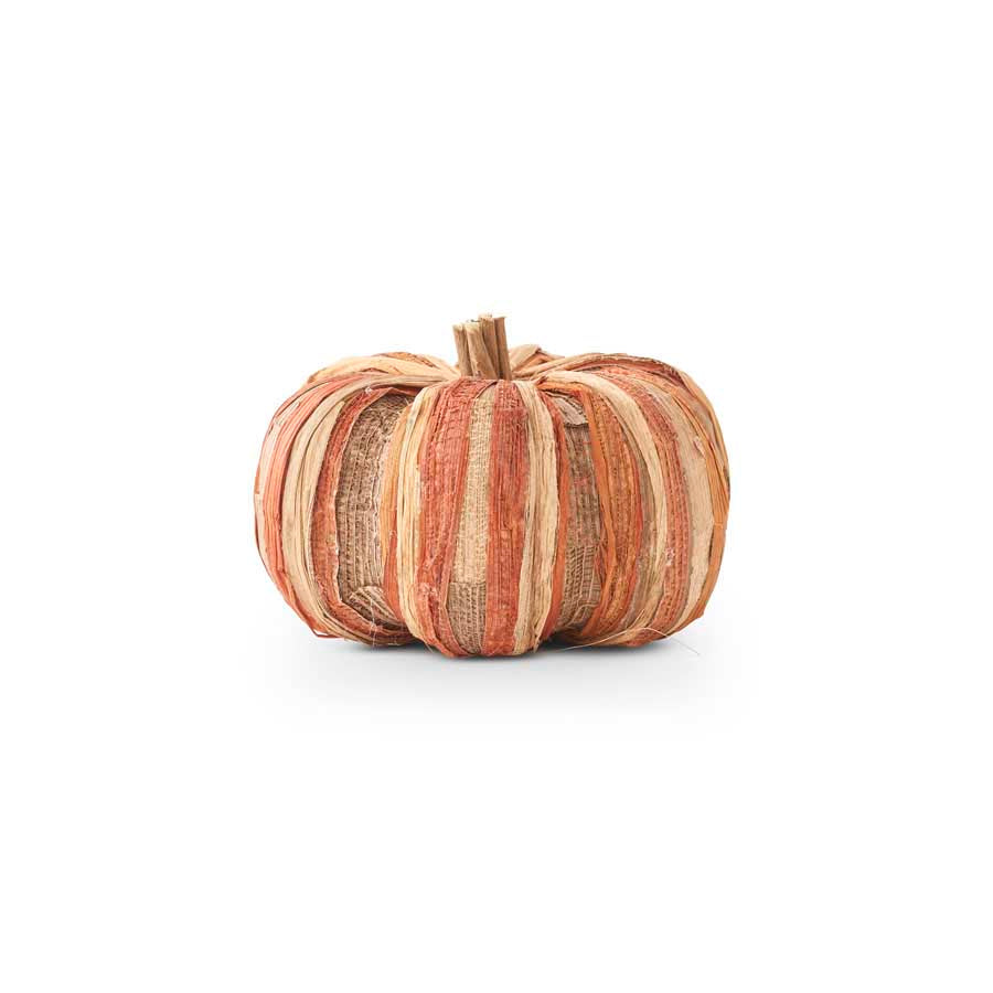 10.5" Corn Husk Pumpkin
