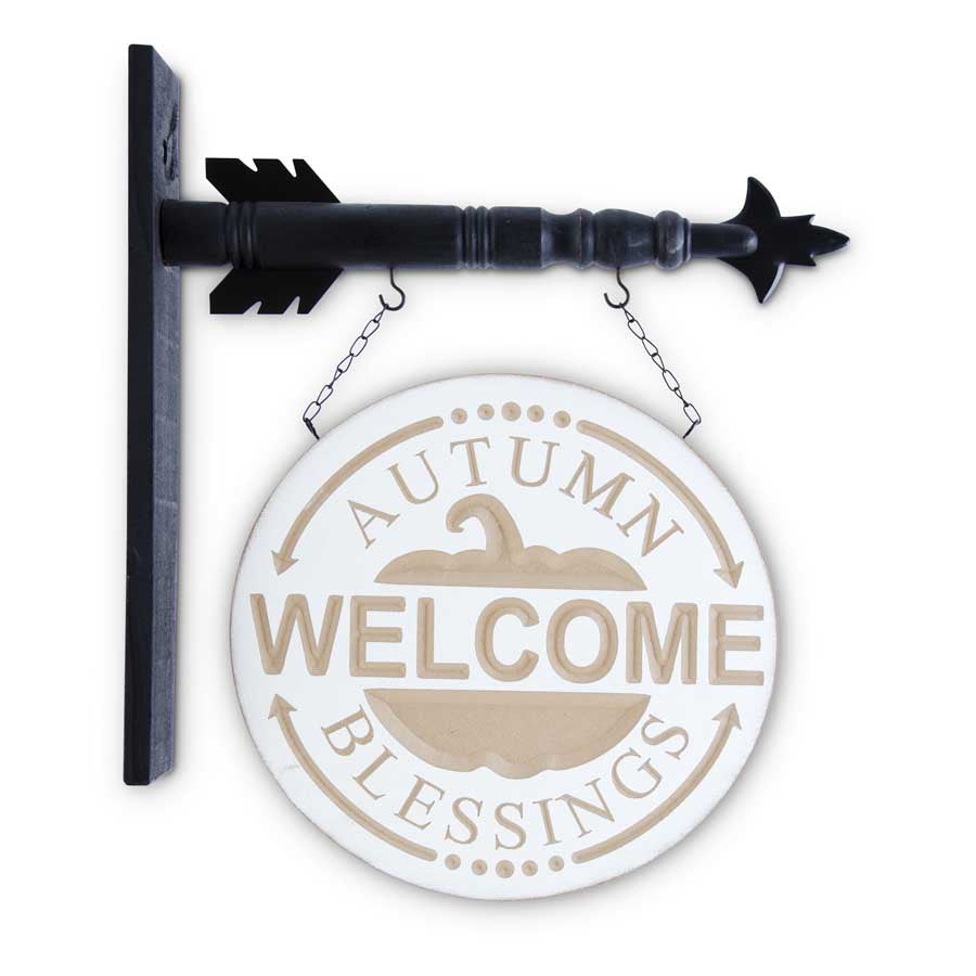 Autumn Blessings Arrow Sign