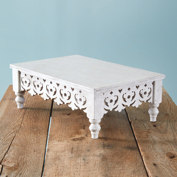 Large Decorative Flourish Wood Riser