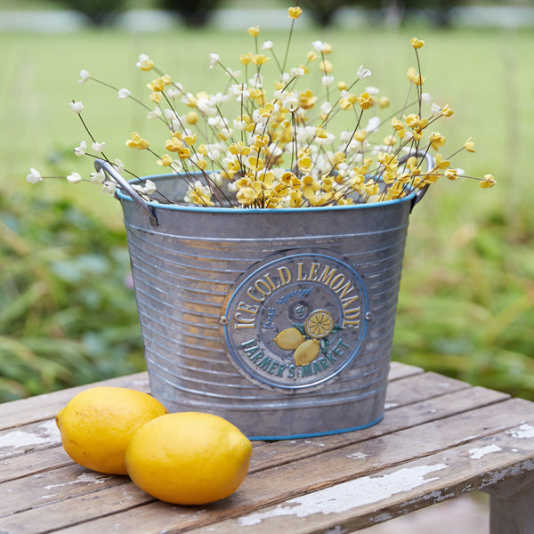 Ice Cold Lemonade Galvanized Bucket