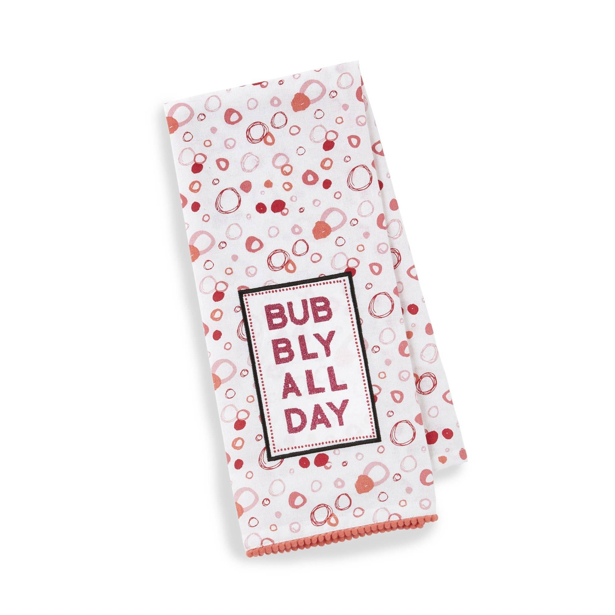 Bubbly All Day Embellished Dishtowel