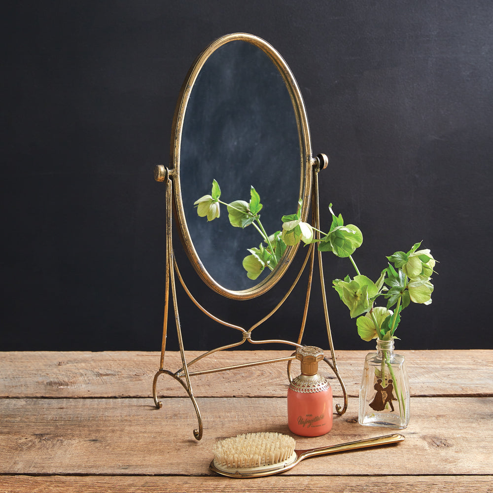 Antique Gold Tabletop Mirror