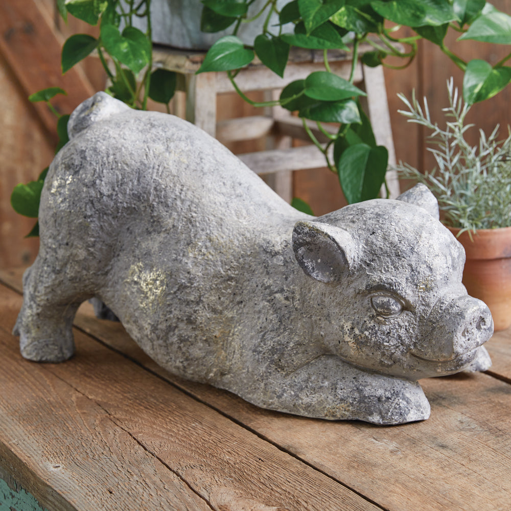 Large Playful Piglet Garden Statue