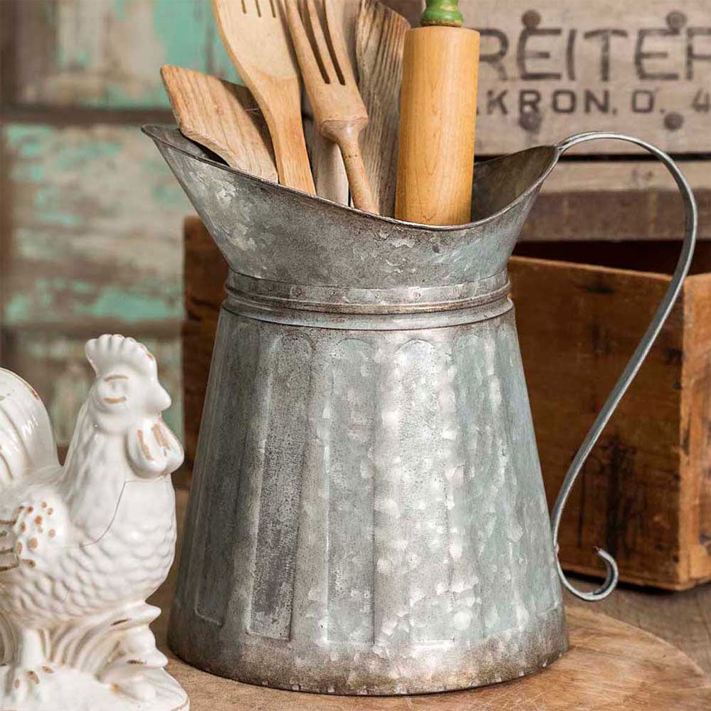 Huge! Farm House Galvanized Pitcher