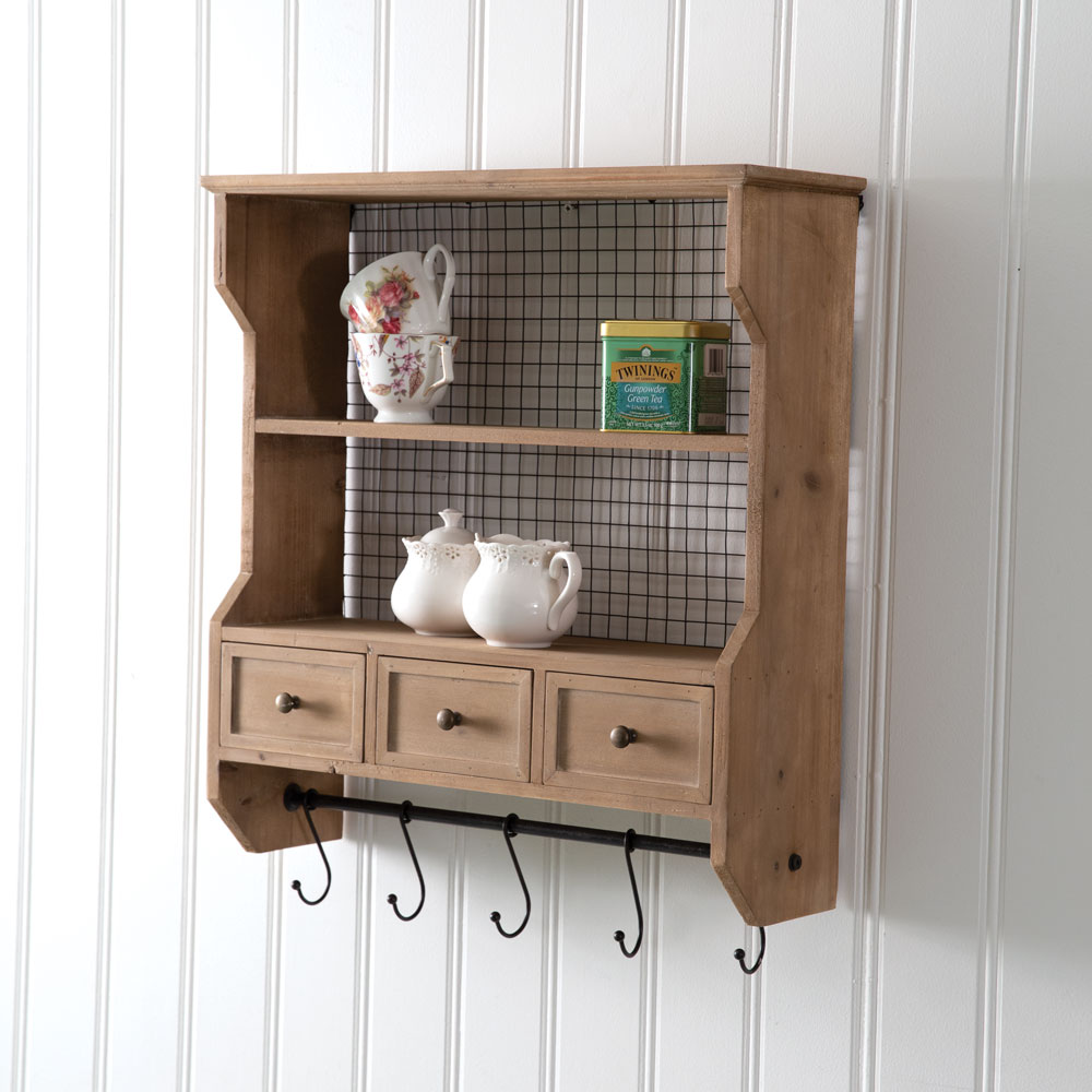 Amelia Shelving w/ Drawers & Hooks