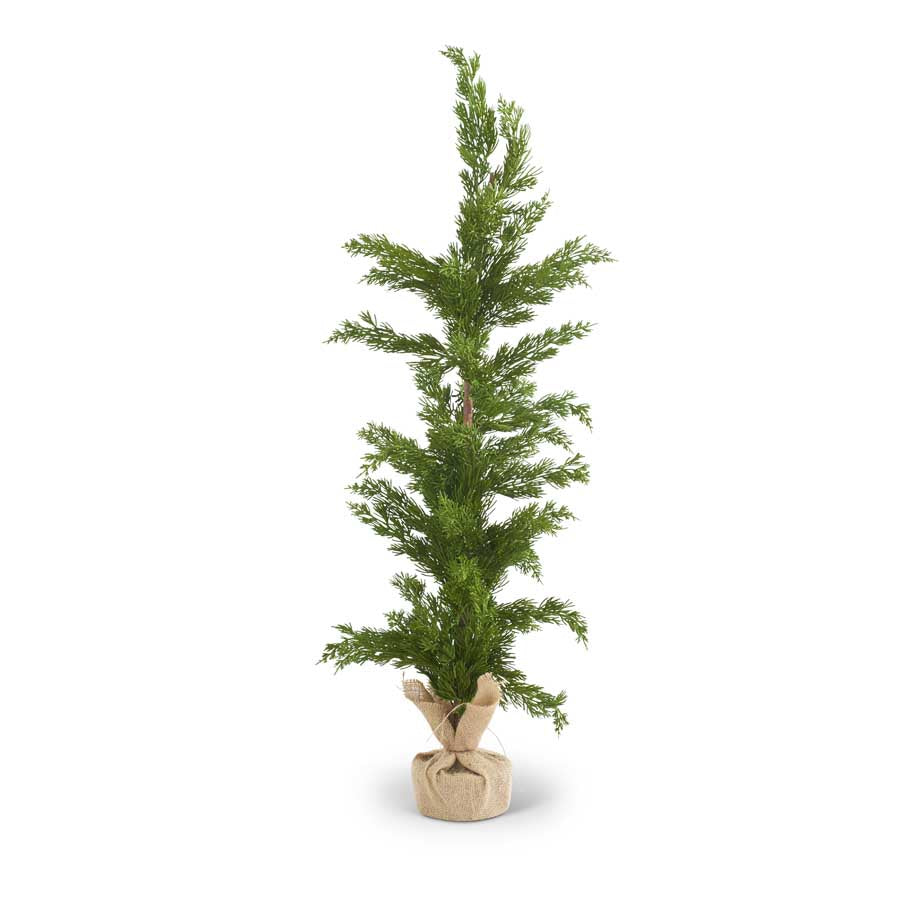 Real Touch Pine Seedling Tree in Burlap Bag (L)