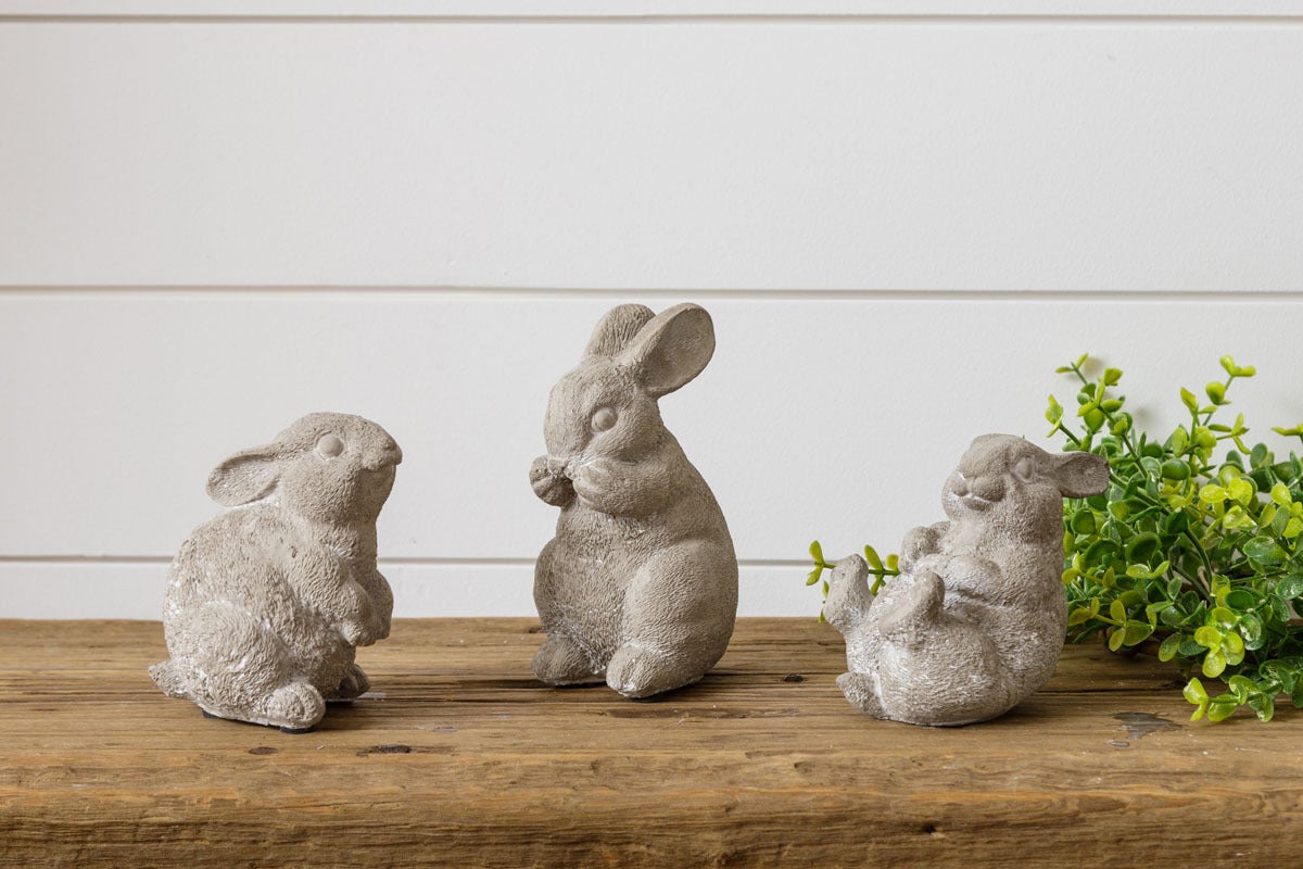 Cement Garden Bunnies (S/3)