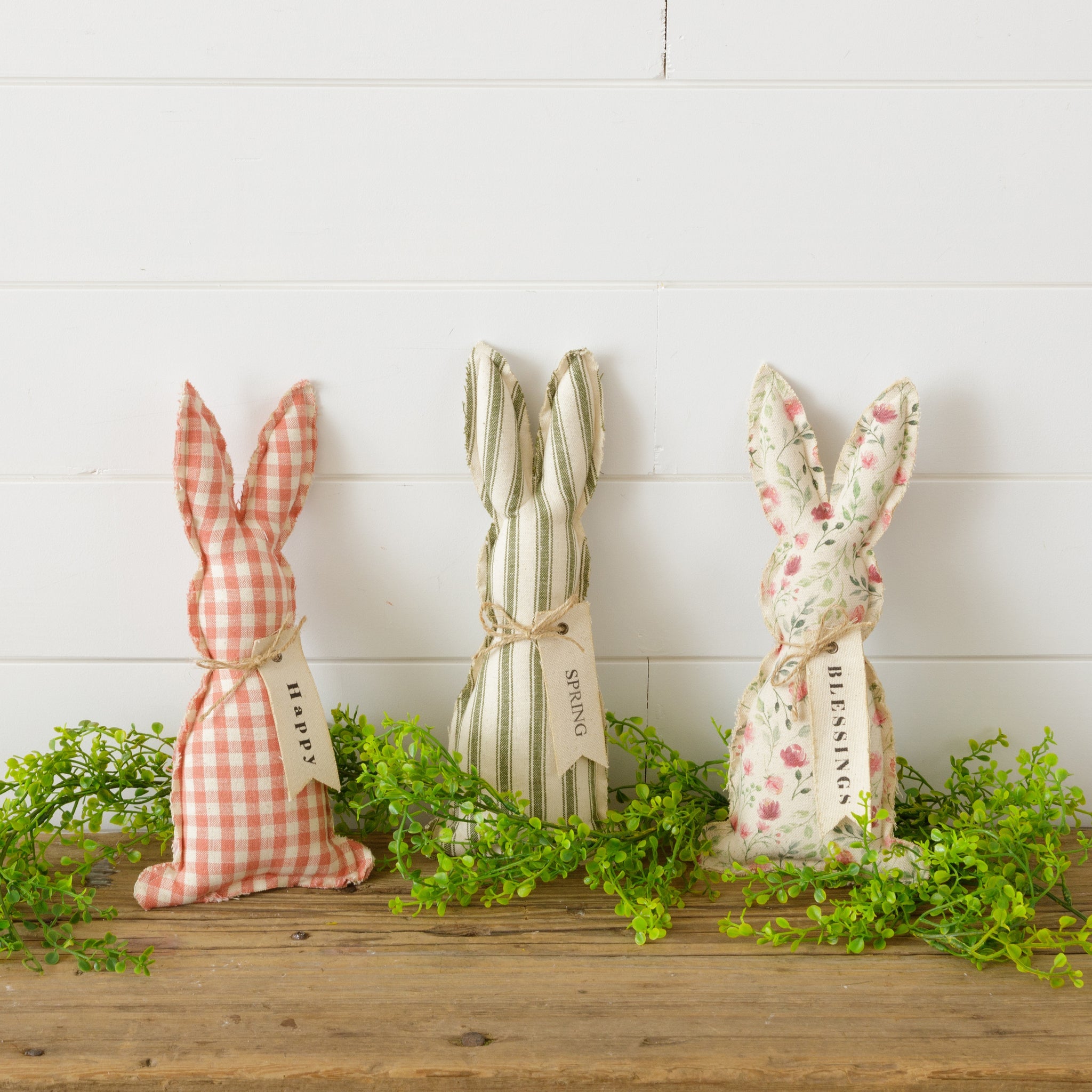 Patterned Fabric Bunnies (S/3)