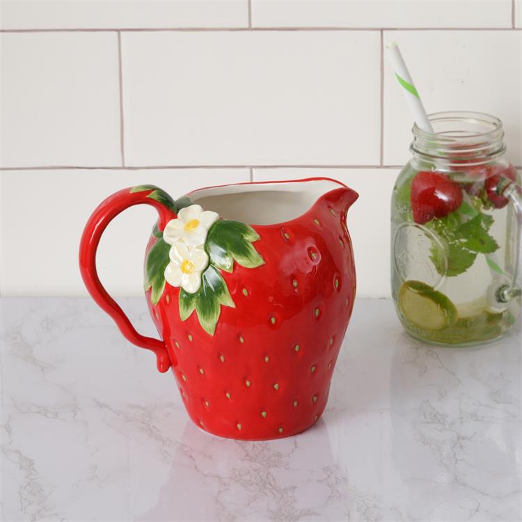 Ceramic Strawberry Pitcher