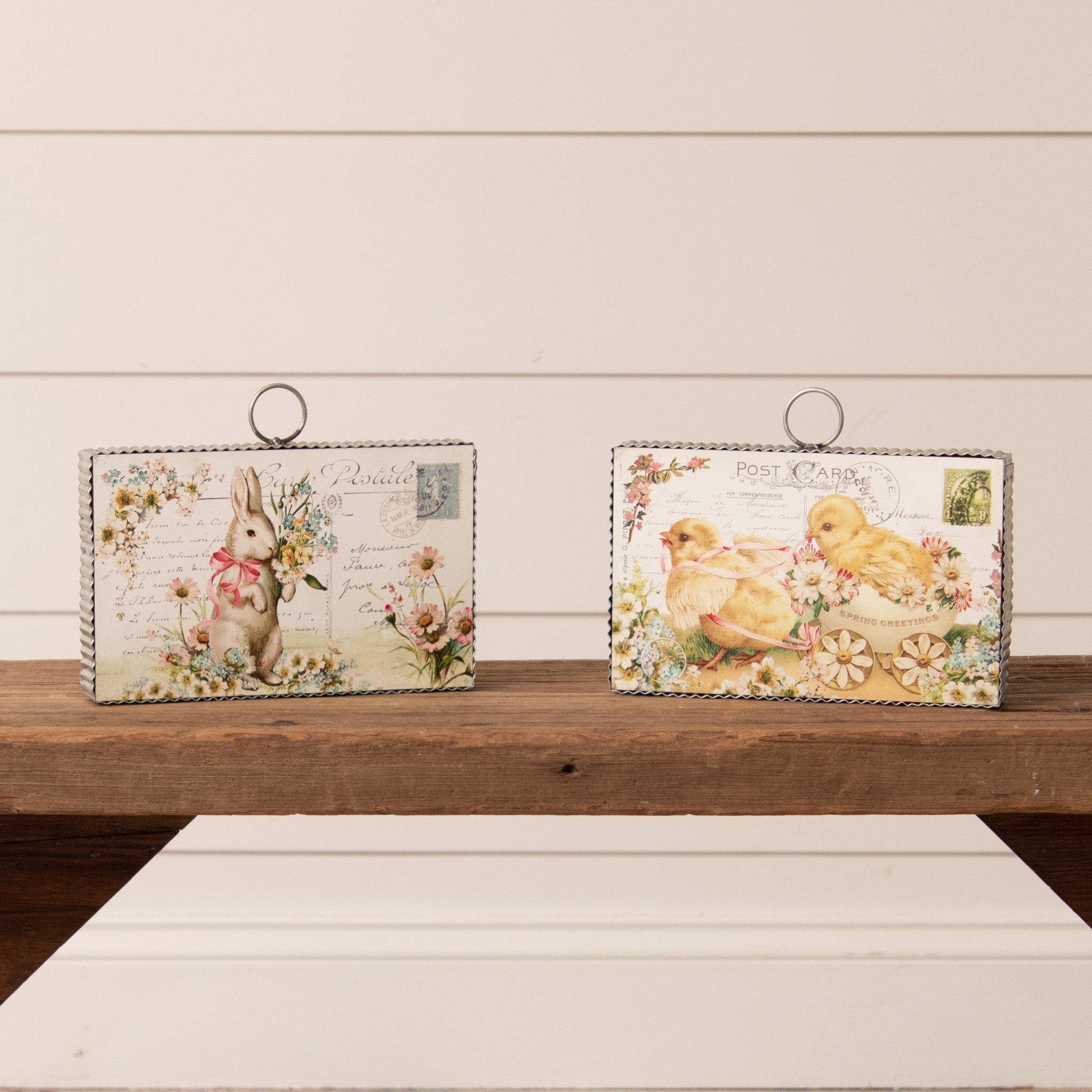 Corrugated Metal Table Sitters – Vintage Spring Post Cards