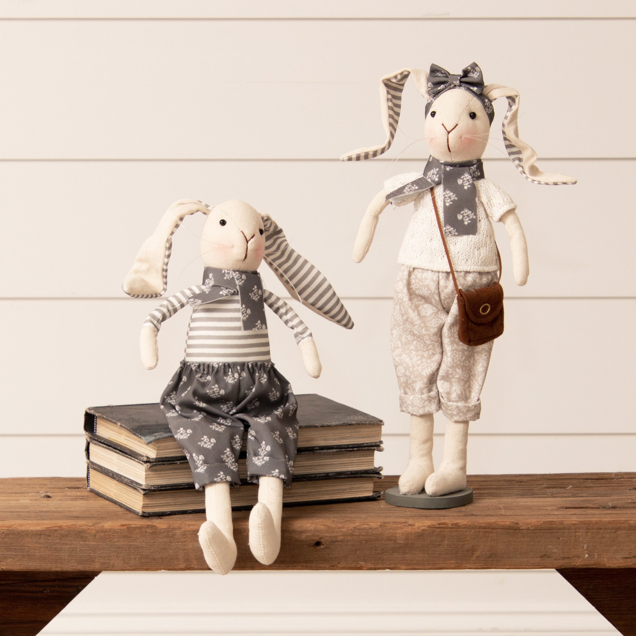 Neutral Dressed Rabbit Couple