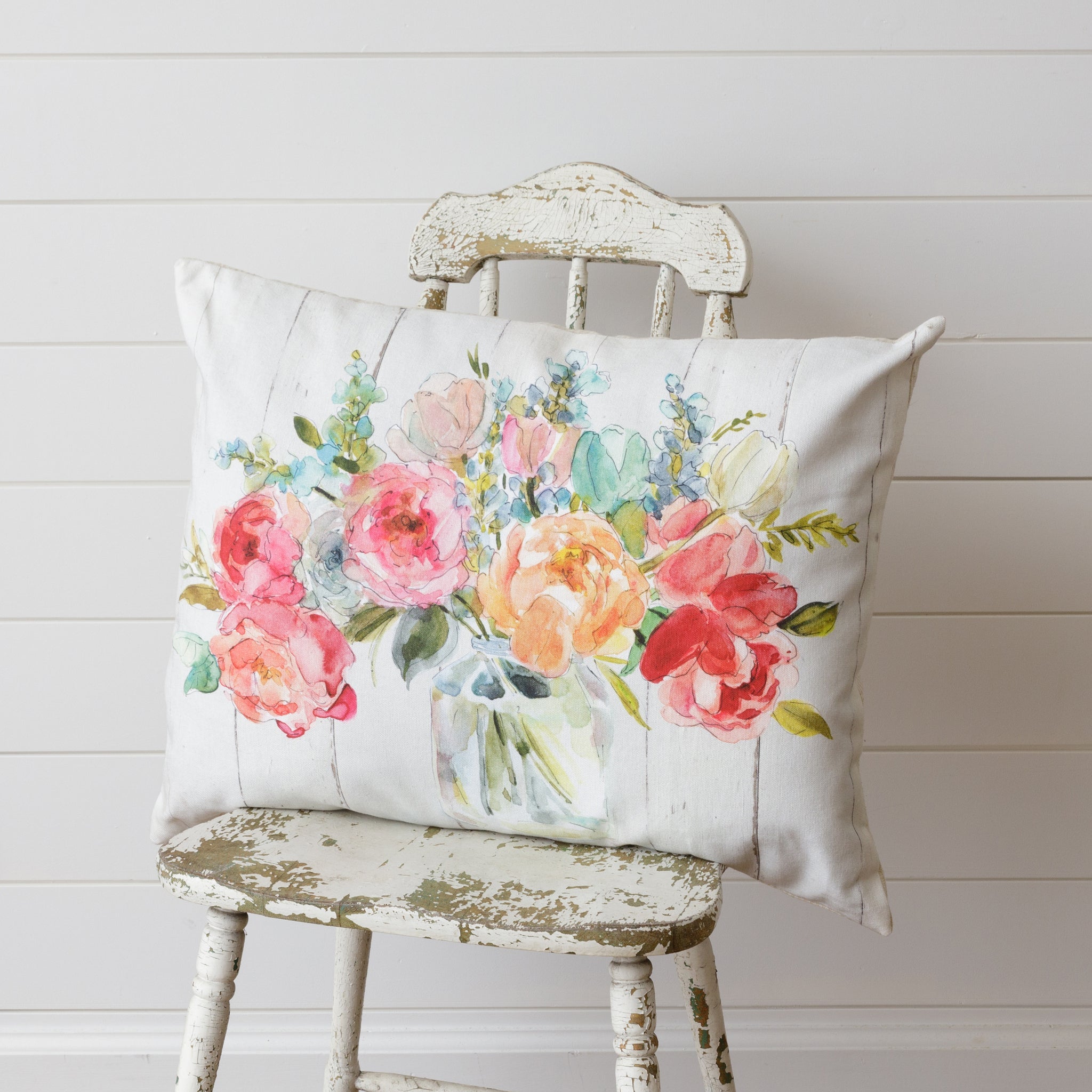 Watercolor Flowers Pillow