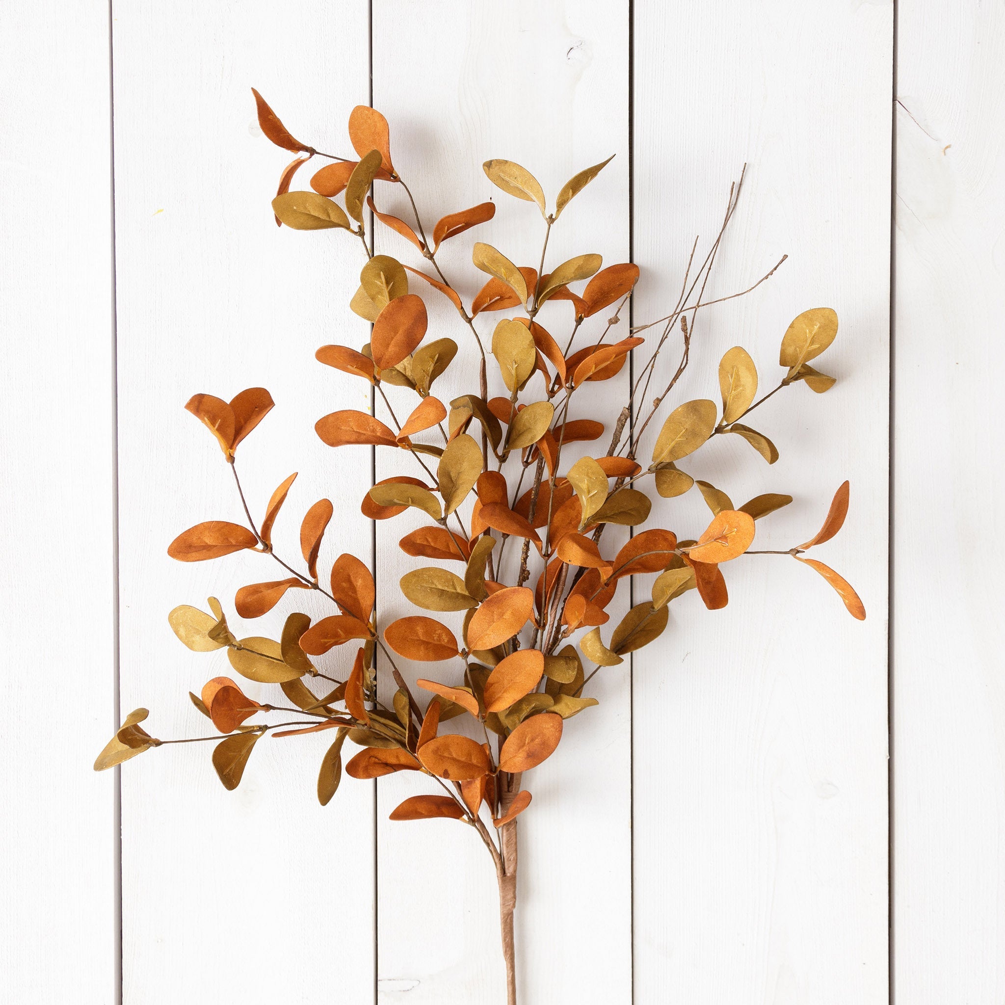 Rust & Tan Leaves w/ Twigs Branch (S/2)