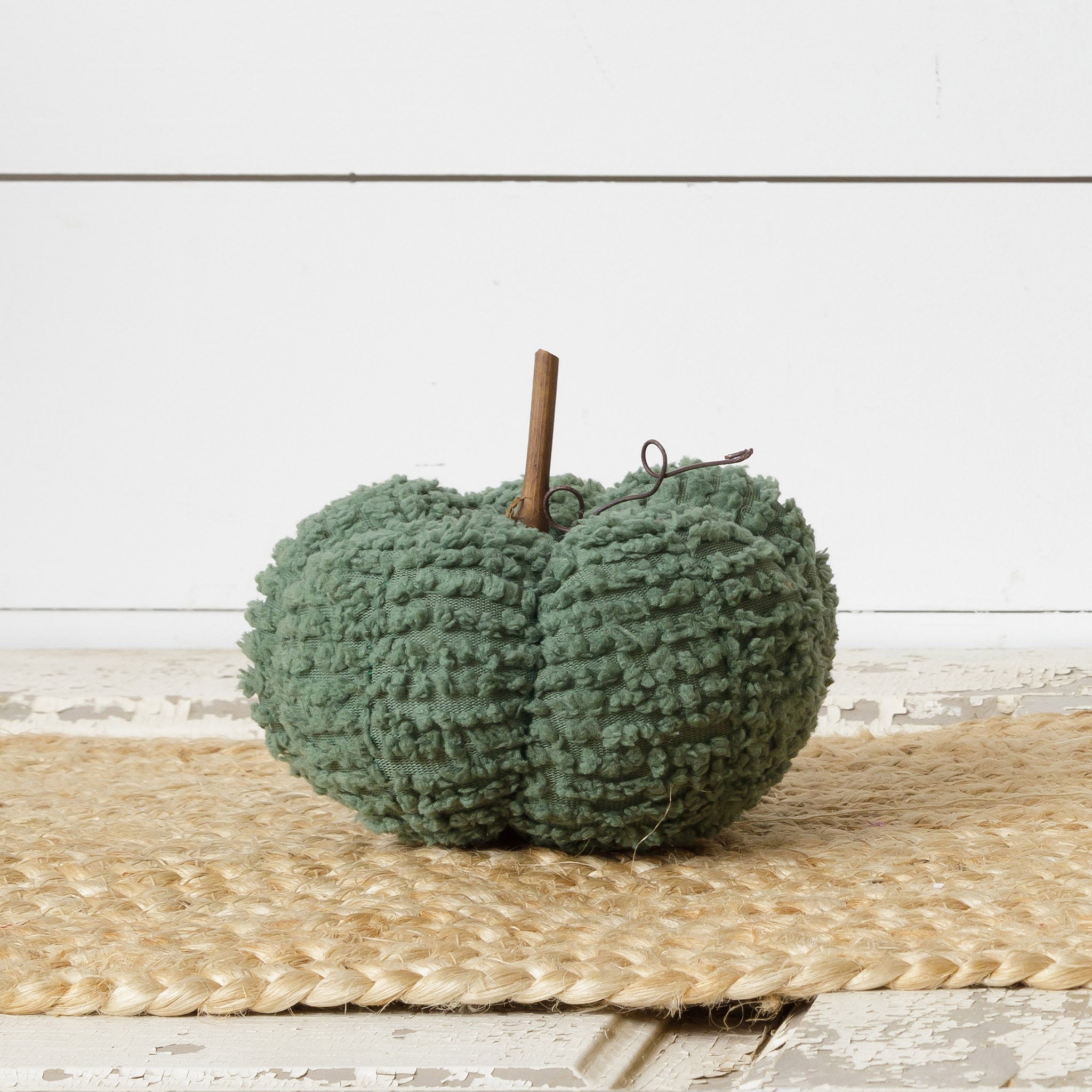 Green Knobby Fabric Pumpkin