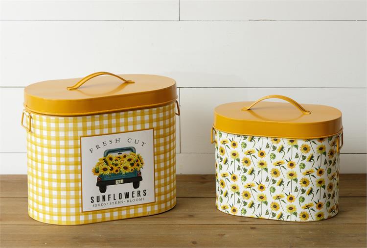 Sunflower Nesting Tins (S/2)