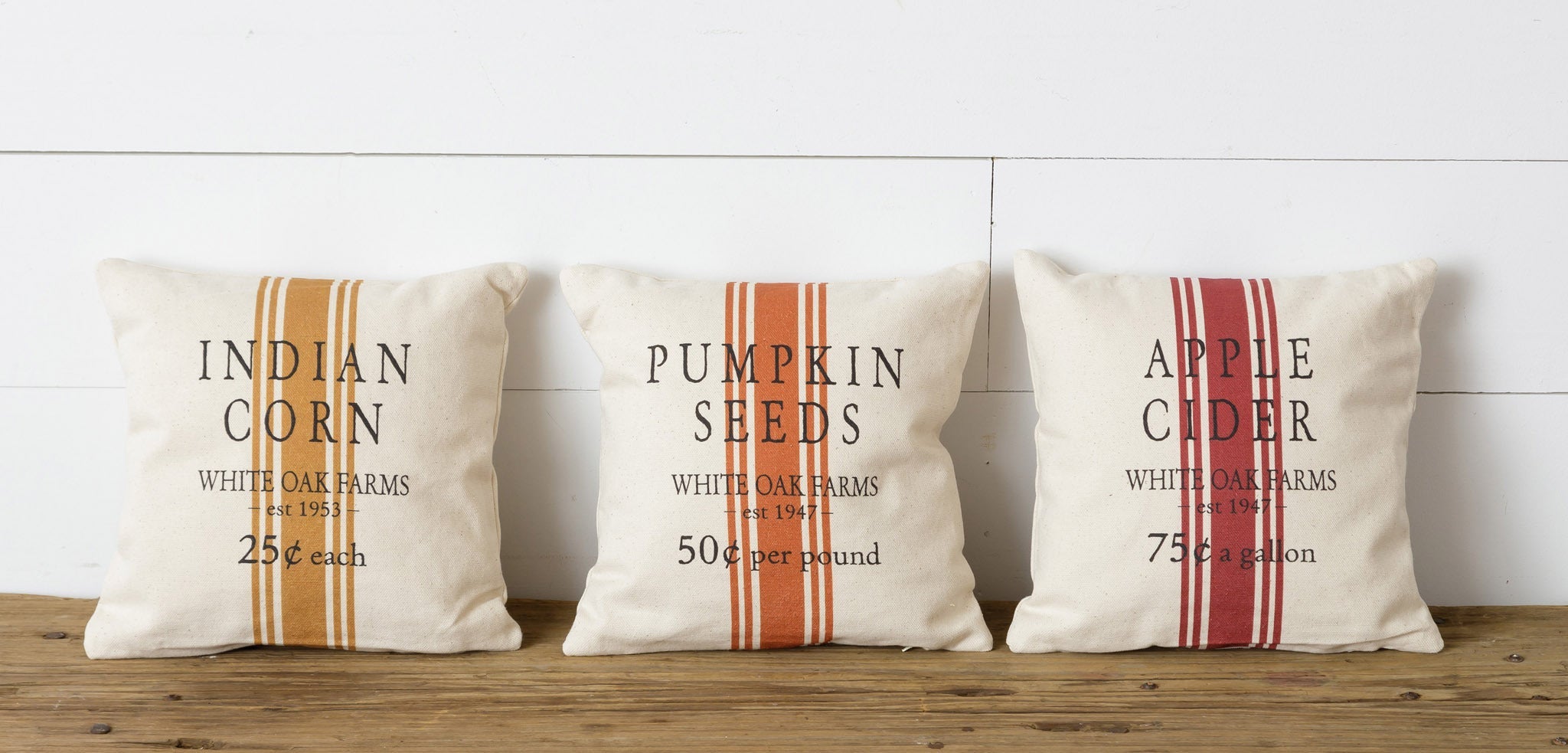 Harvest Grain Sack Pillows (S/3)