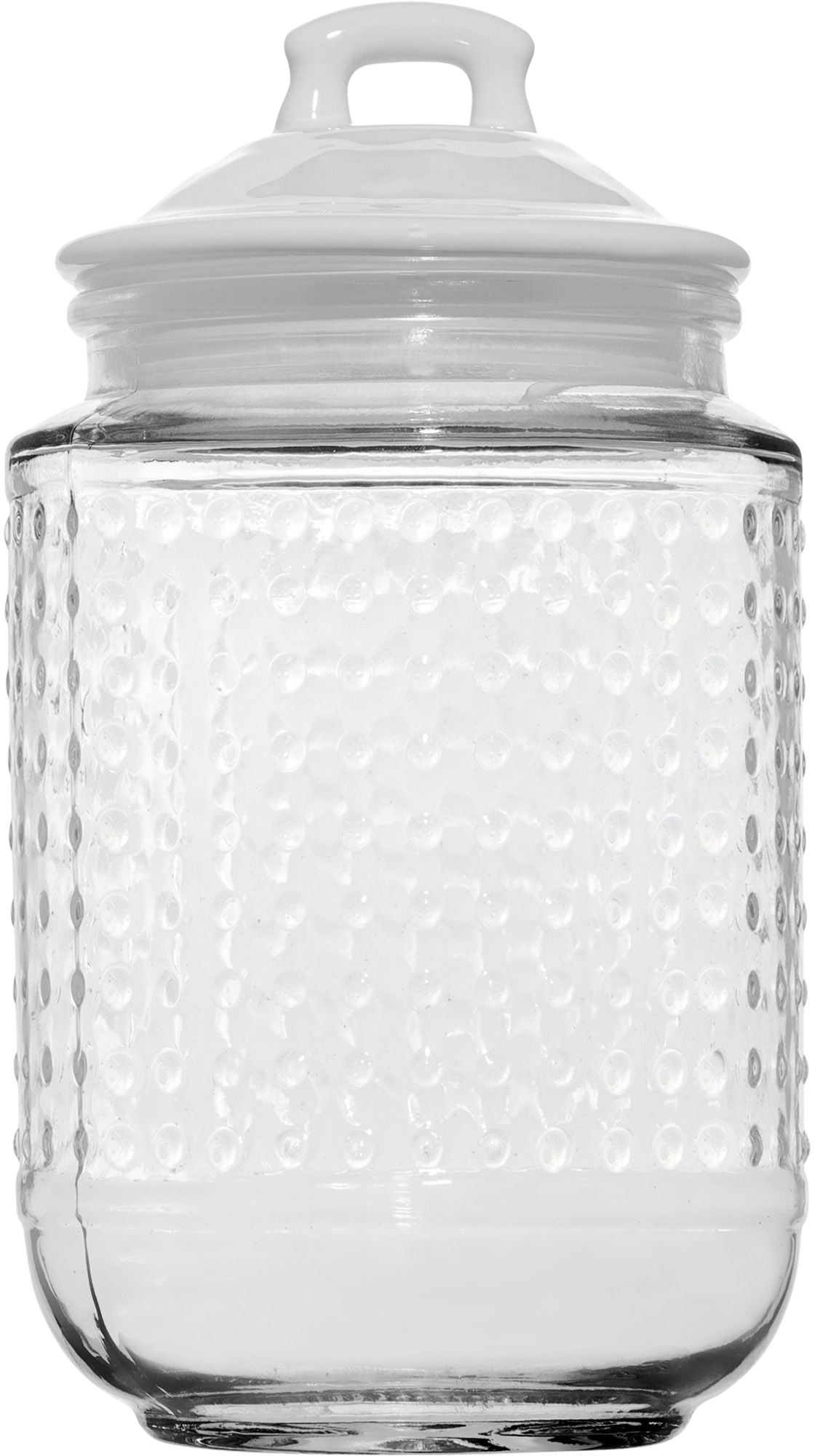 Magnolia Bakery Glass Hobnail Canister (L - White)