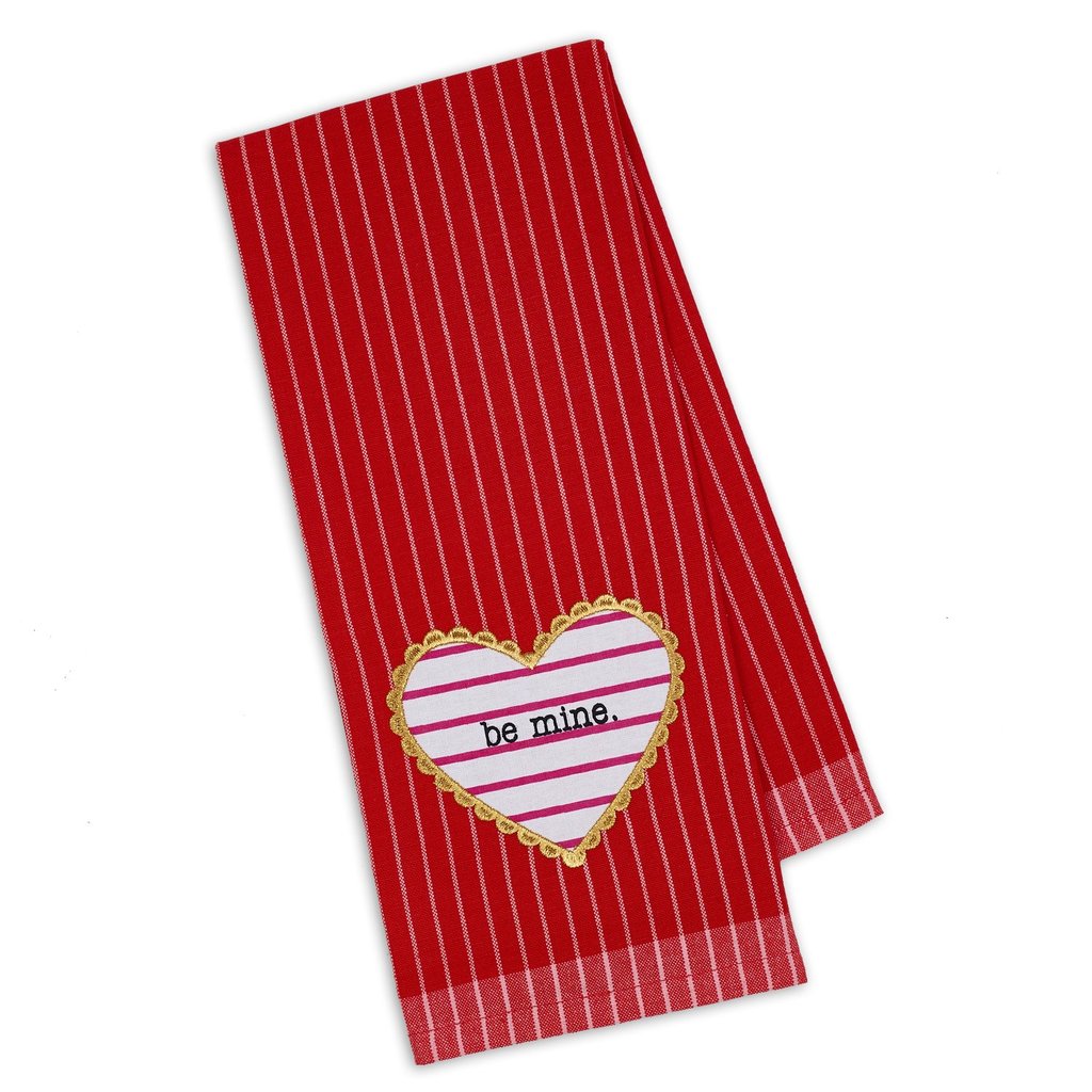 Be Mine Heart Embellished Dishtowel