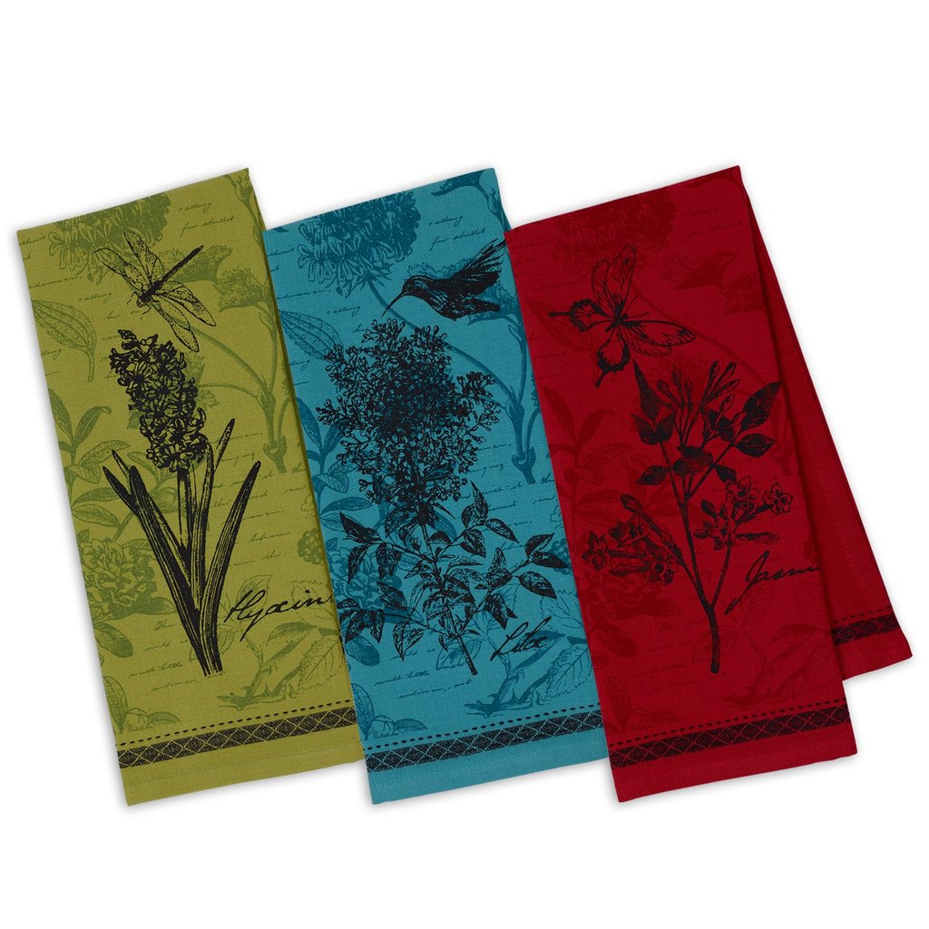 Botanical Flowers Printed Dishtowels