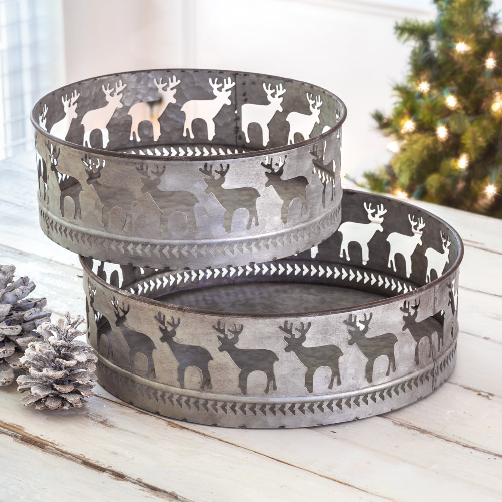 Reindeer Round Bins (S/2)