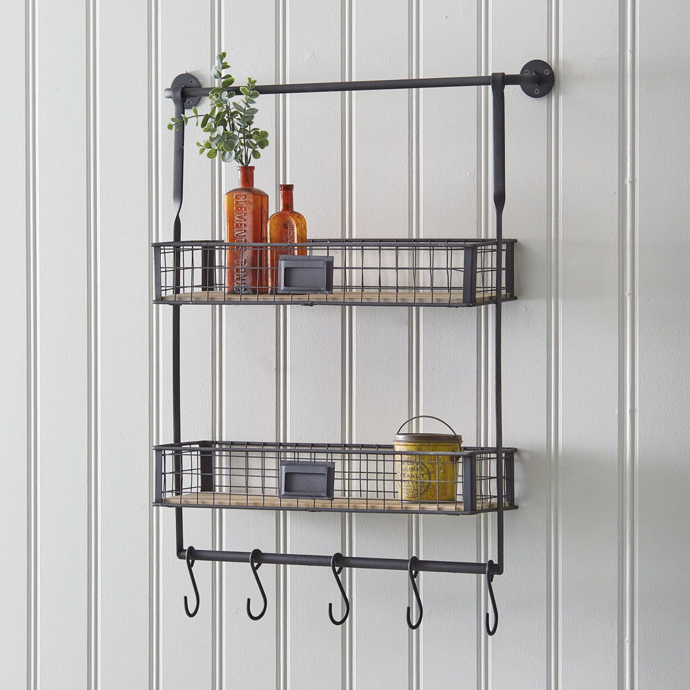 Shelf Organizer with Five Hooks