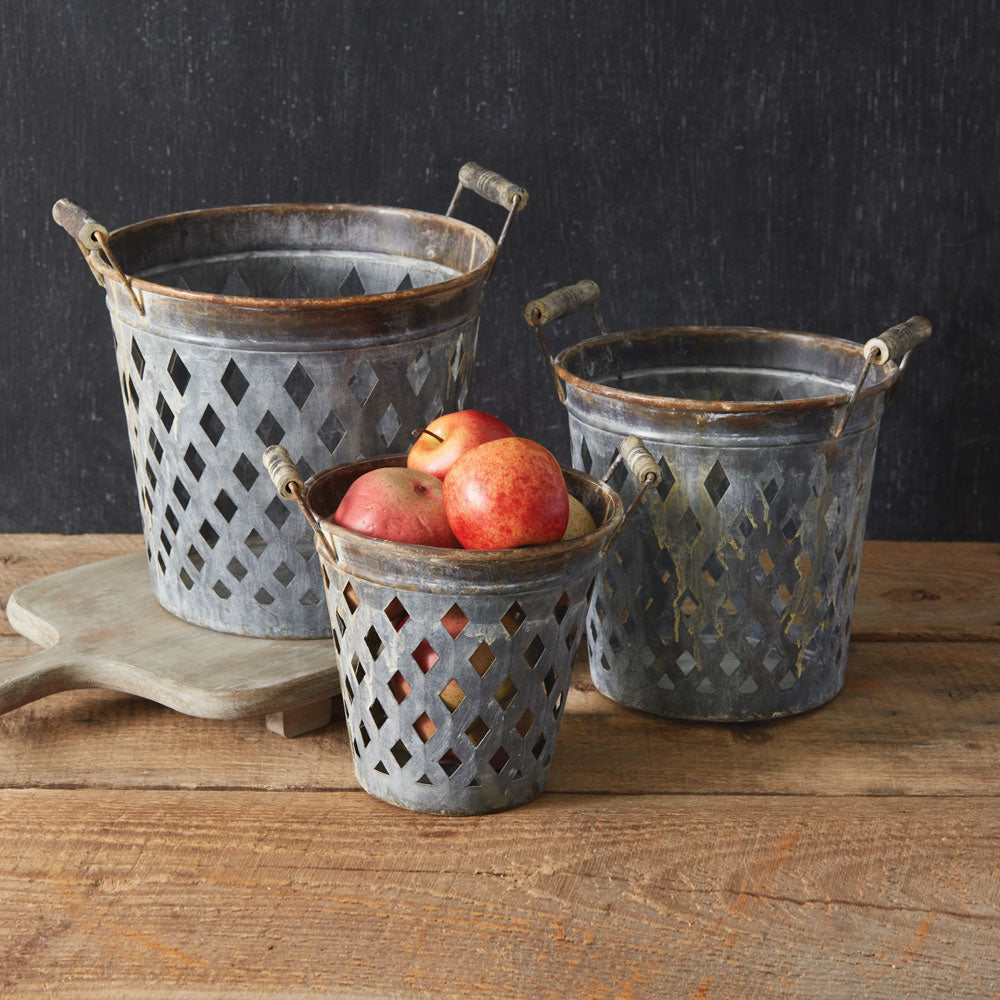 Metal Weave Rustic Pails (S/3)