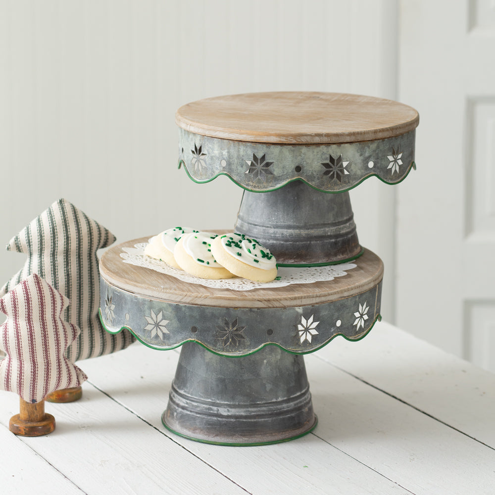 Snowflake Dessert Stands (S/2)