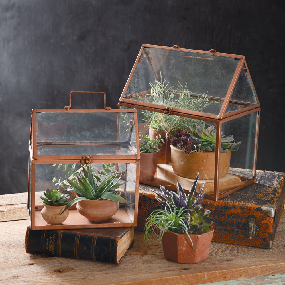 Copper Finish Terrariums (S/2)