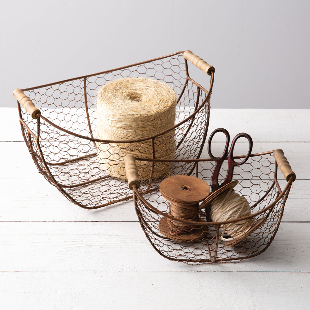 Copper Finish Scoop Baskets
