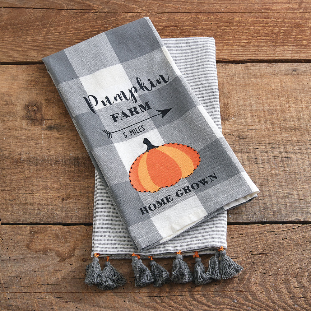 Farm-House Pumpkin Tea Towels (S/2)