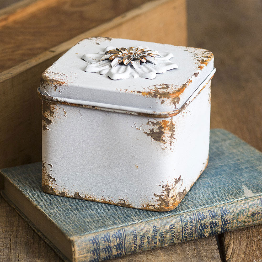 Rustic Flower Square Container