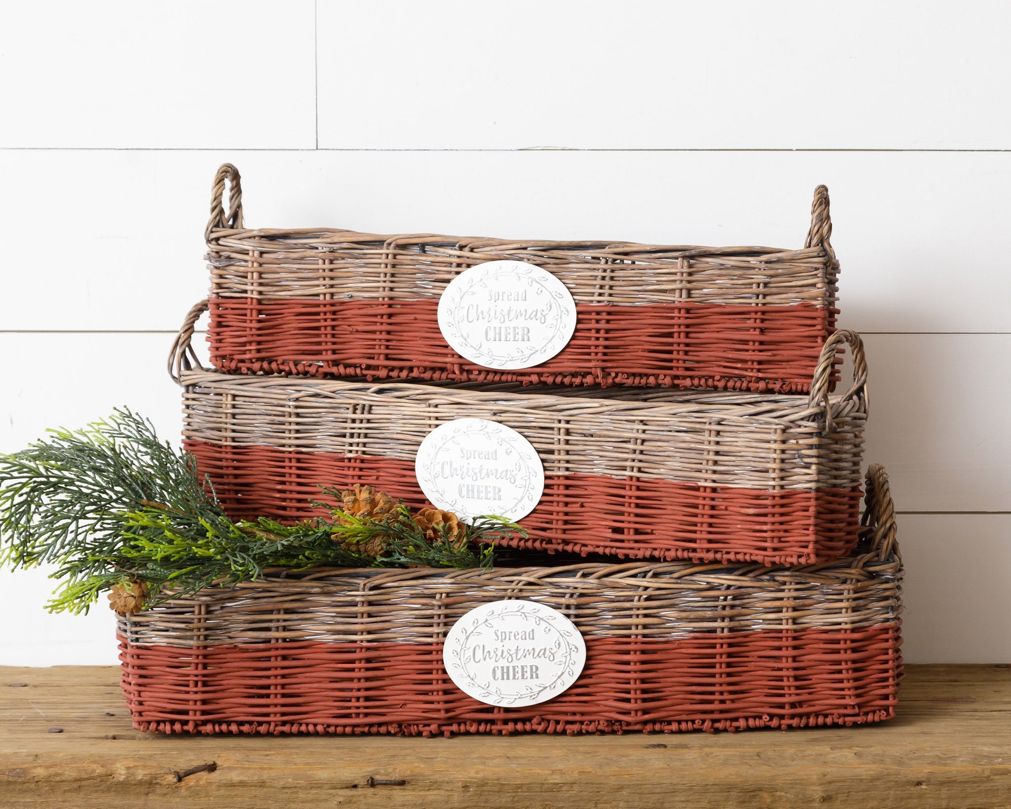 "Spread Christmas Cheer" Baskets (S/3)