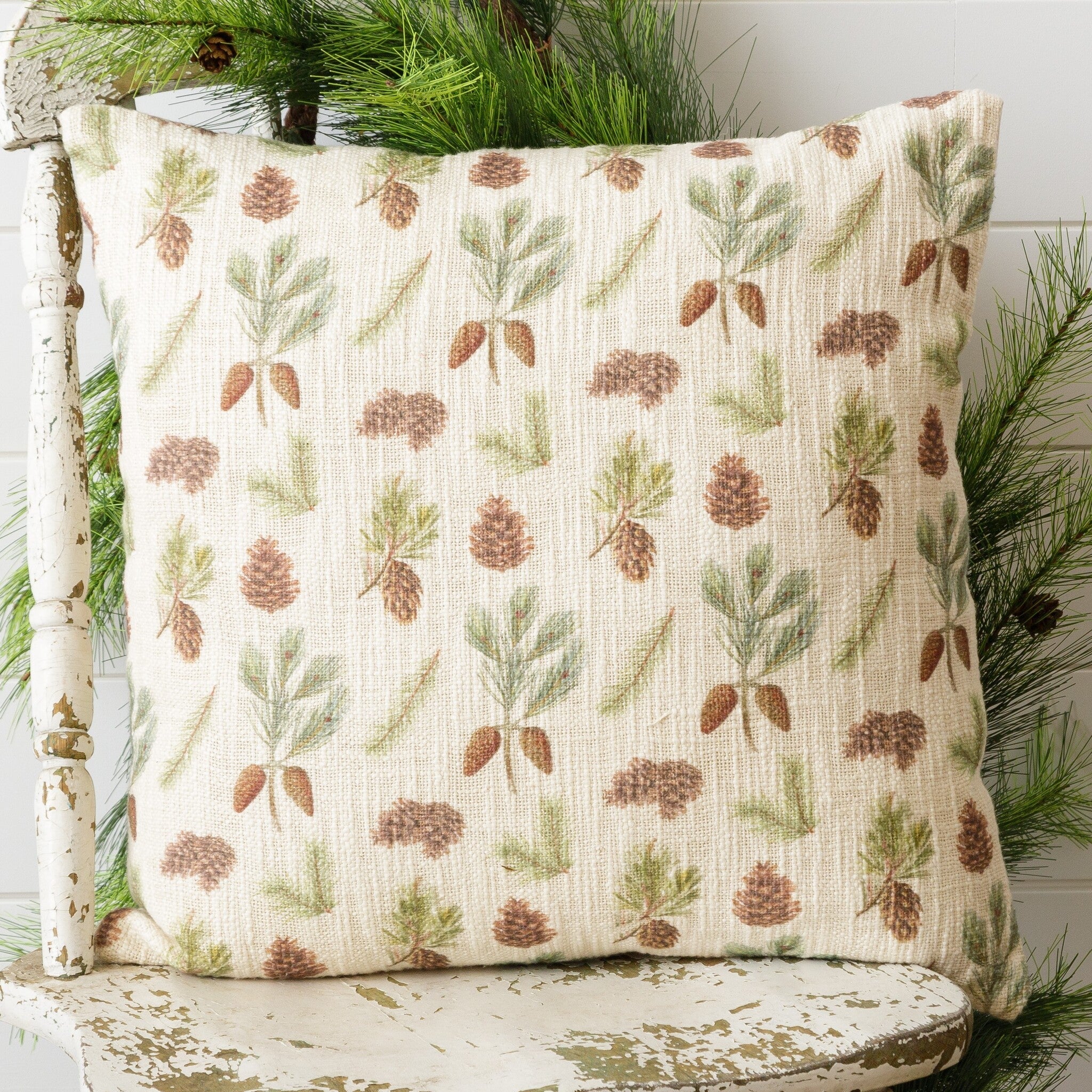 Neutral Pinecone Pillow