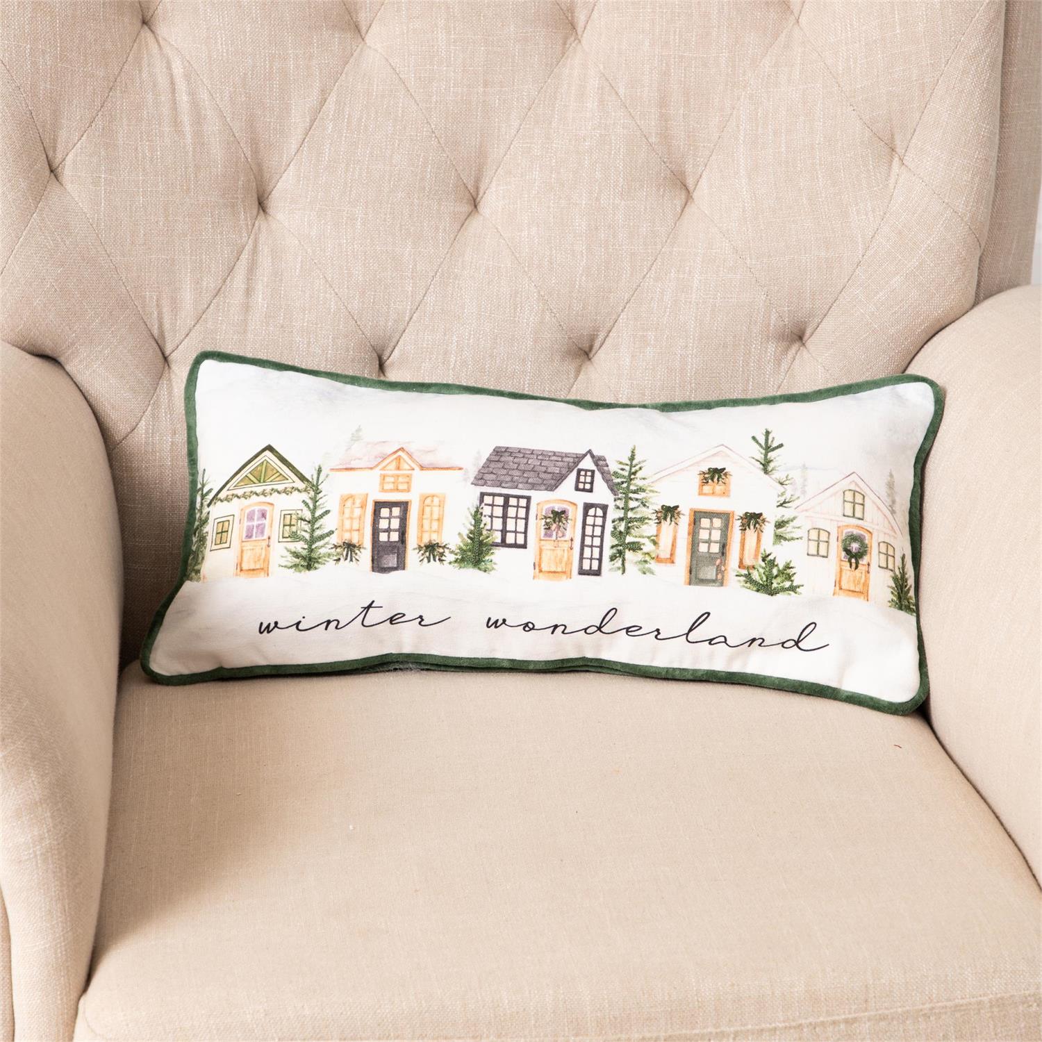 Lumber Pillow - Cozy Winter Cottages
