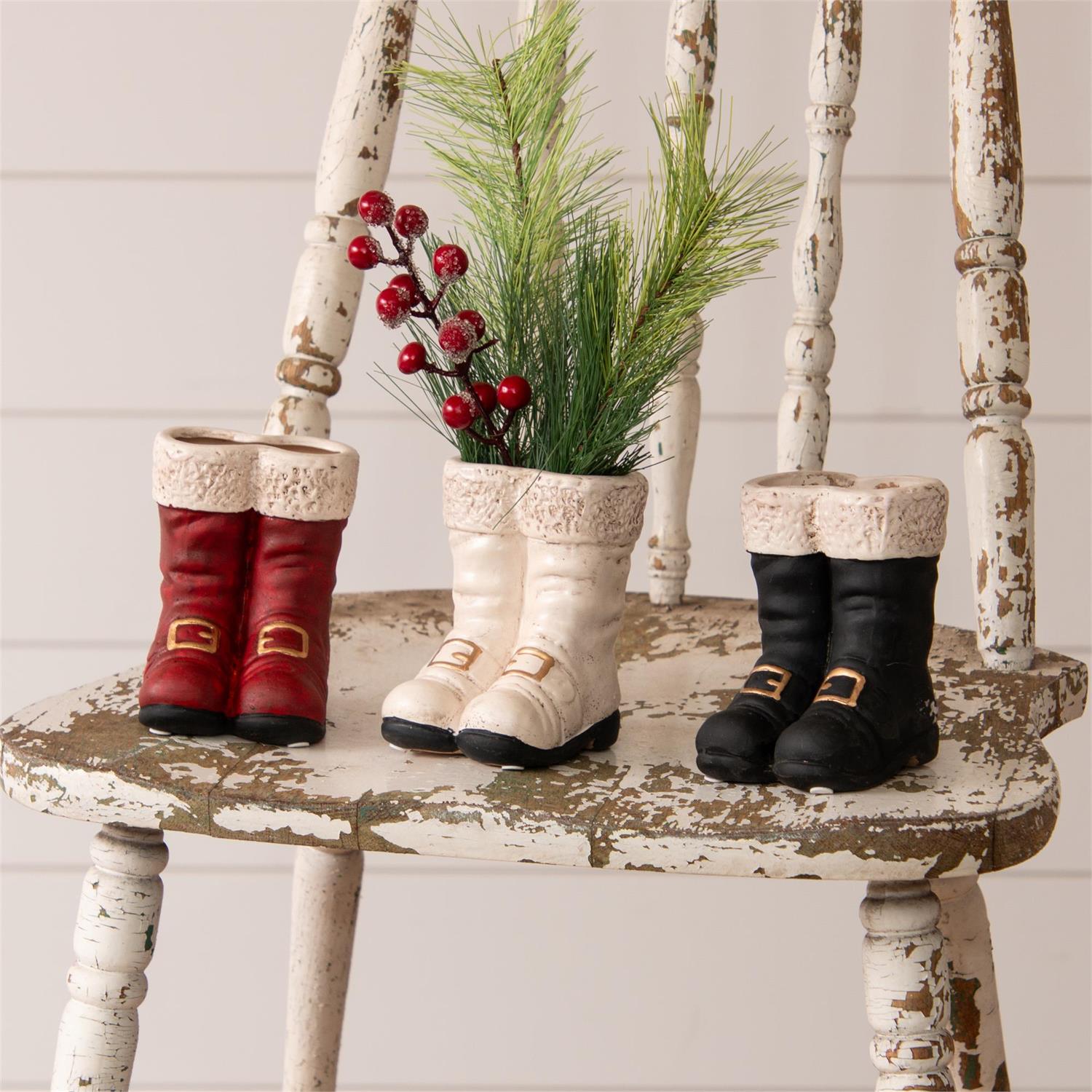 Mini Santa's Boots Vases (S/3)