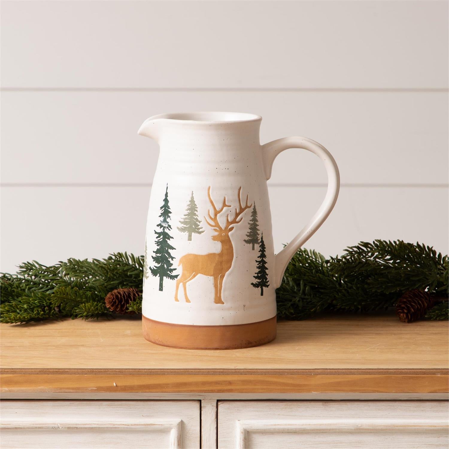 Deer and Trees Pitcher