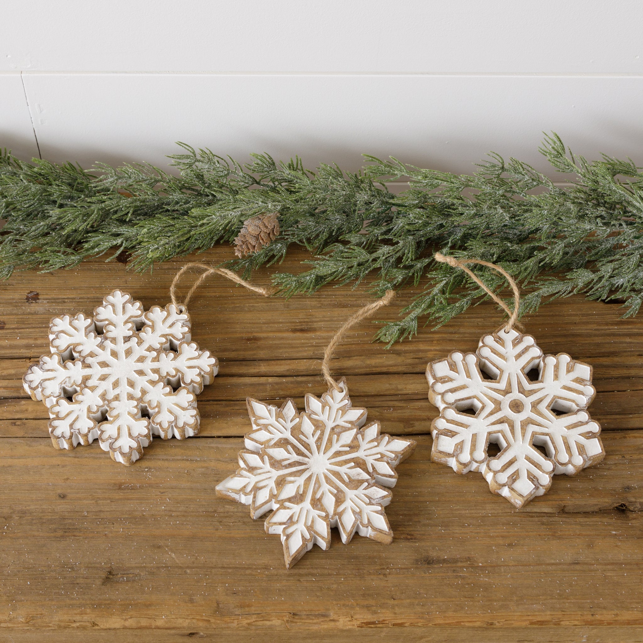 Oversized Wooden Snowflakes (S/3)